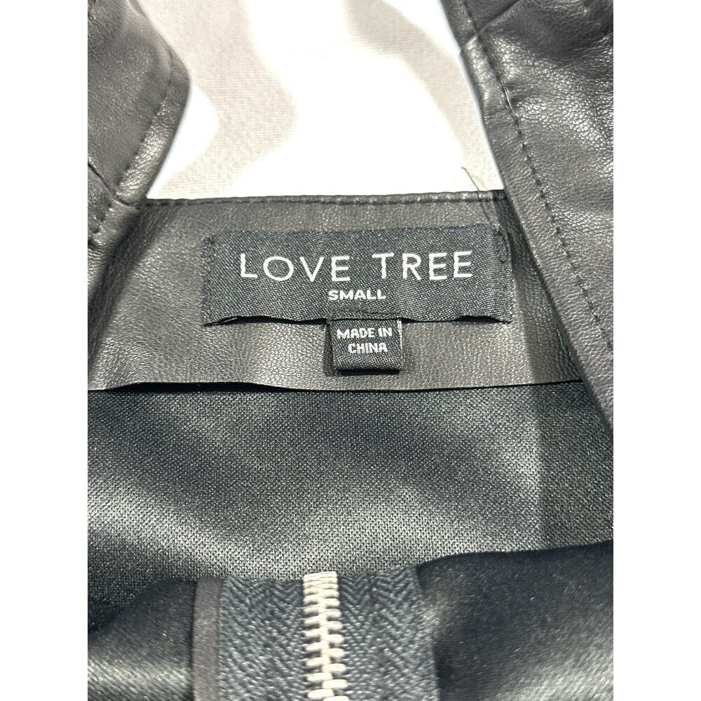 Love Tree Vegan Leather Sleeveless Strappy Dress Size Small No Belt - Picture 9 of 12